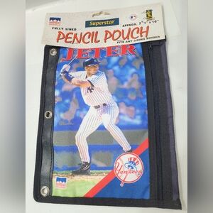 VTG 1999 STARLINE DEREK JETER NEW YORK YANKEES 3-RING PENCIL POUCH NEW